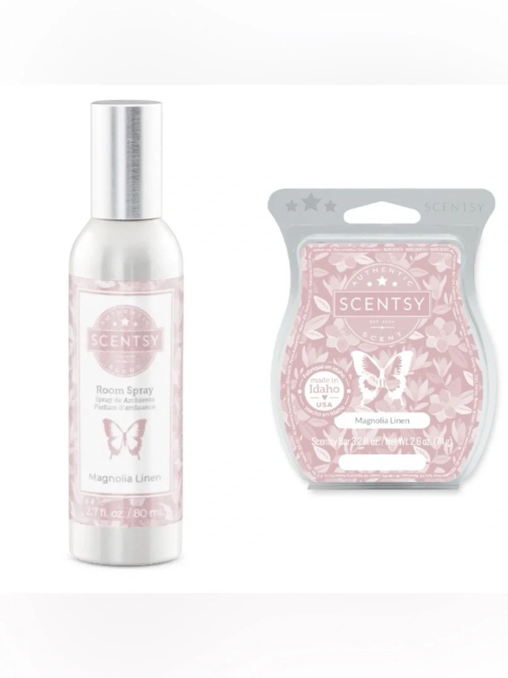 Scentsy Magnolia Linen Room Spray & Wax Bar Set